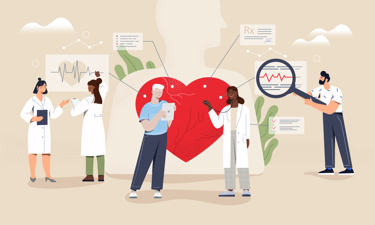 Male and female cardiologists are checking a heart. Credit: mentalmind / Shutterstock