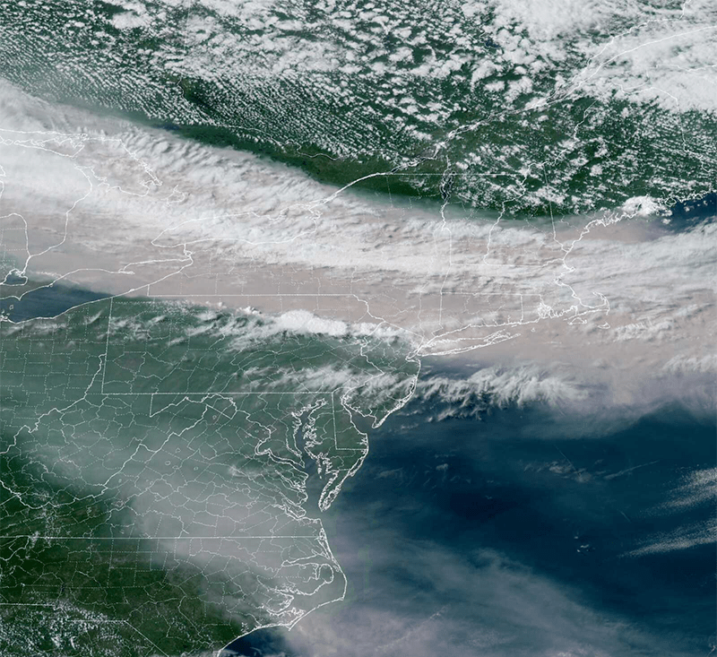 Radar Map Shows Wildfires in Canada Blanketing the US with Smoke