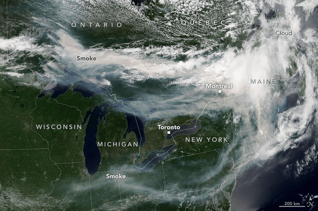 Radar Map Shows Wildfires in Canada Blanketing the US with Smoke