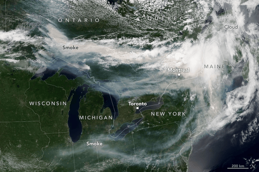 Radar Map Shows Wildfires in Canada Blanketing the US with Smoke
