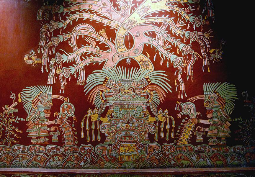 特潘蒂特拉壁画摹本描绘神灵分发水、祭司分发种子,呈现给予民众的统治意象。图源:Thomas Aleto。